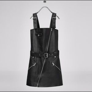 Leather moto Zara Studio zip dress